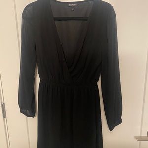 Express black long sleeved mini dress